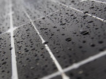 Rain on a solar panel